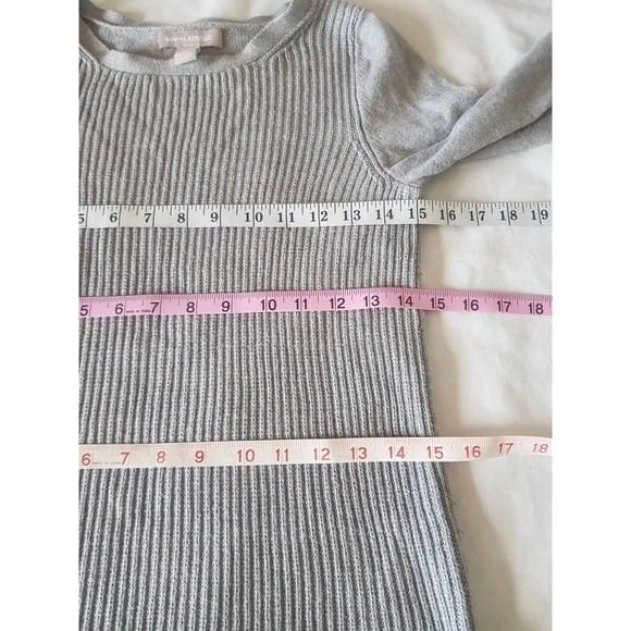 Banana Republic Womens Sweater Size Small Grey Heather Ribbed  Cashme Blend - Picture 9 of 11